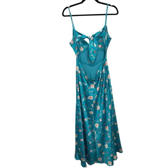 NEW $189 BARDOT 8 Malinda Floral Tie Back Satin Maxi Dress - Picture 6 of 9